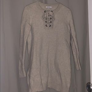 Beige/Grayish Long Sleeve Dress